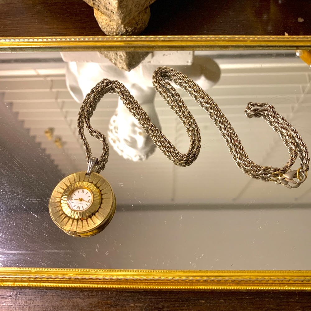 Vintage clock necklace